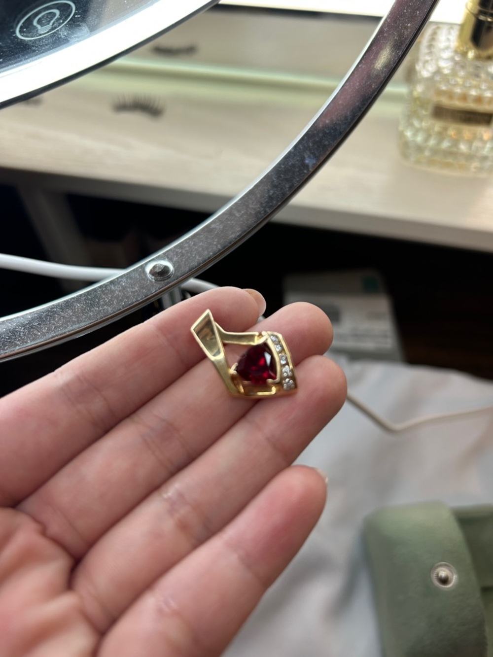 14k solid gold ruby pendant - Picture 4 of 6